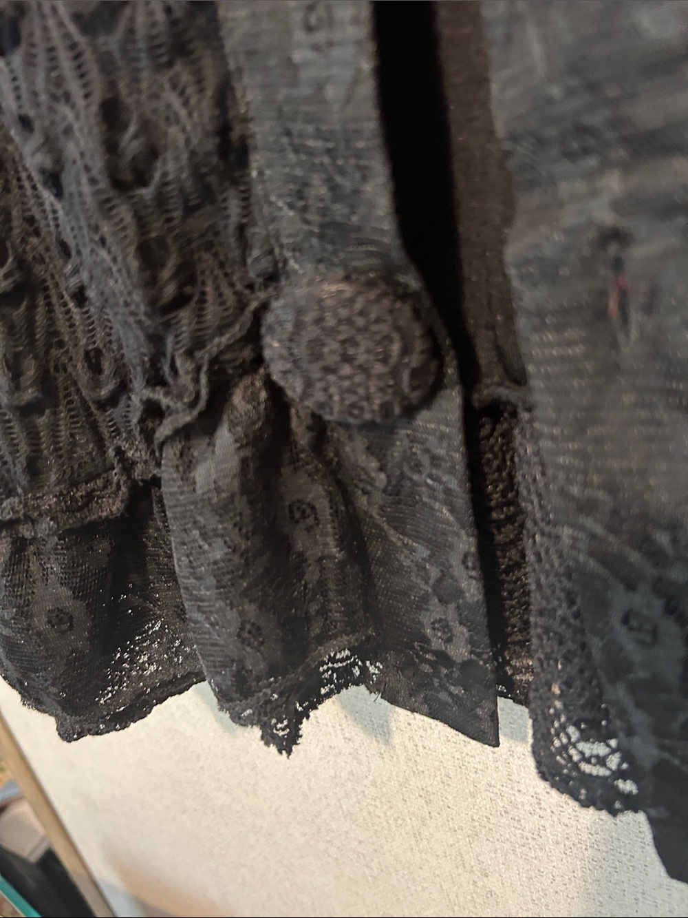 Pretty Angel Black Lace Crochet Button-Up Blouse - Picture 6 of 8